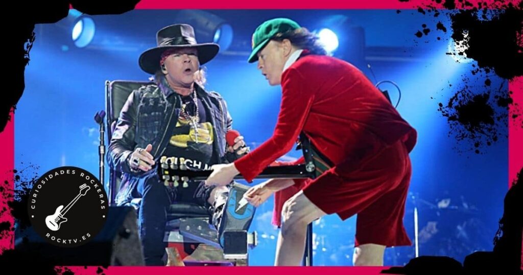 Axl Roses cantando con AC/DC