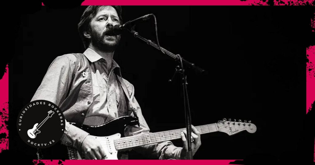 Foto antigua de Eric Clapton tocando la guitarra